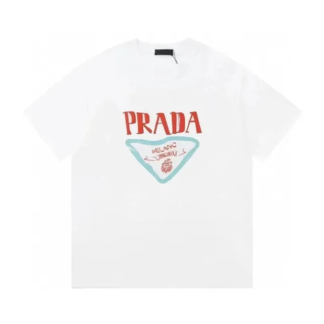 Prada Logo Graphic Tee Milano Triangle