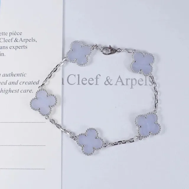 Van Cleef & Arpels Alhambra Bracelet Five Motifs White