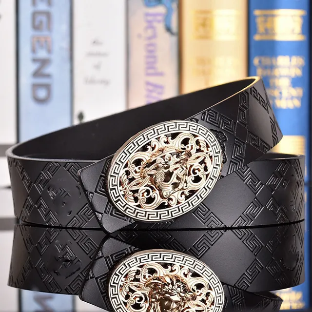 4 # Gold Buckle+Antique Medusa Black