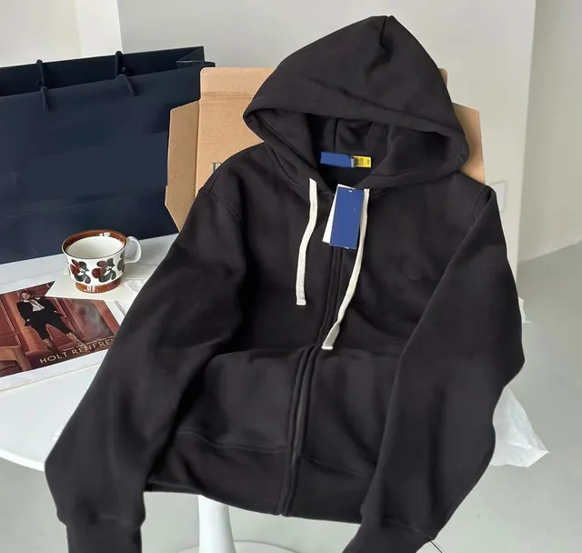 Polo Ralph Lauren Zip-Up Hoodie Solid Black