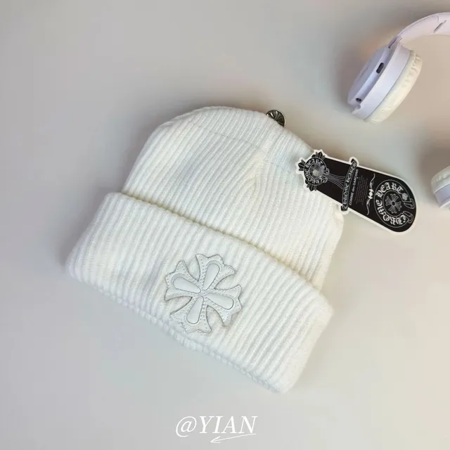 Chrome Hearts Ribbed Beanie Cross Logo