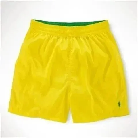 Polo Ralph Lauren Polo Swim Shorts Solid Yellow with Green Waistband