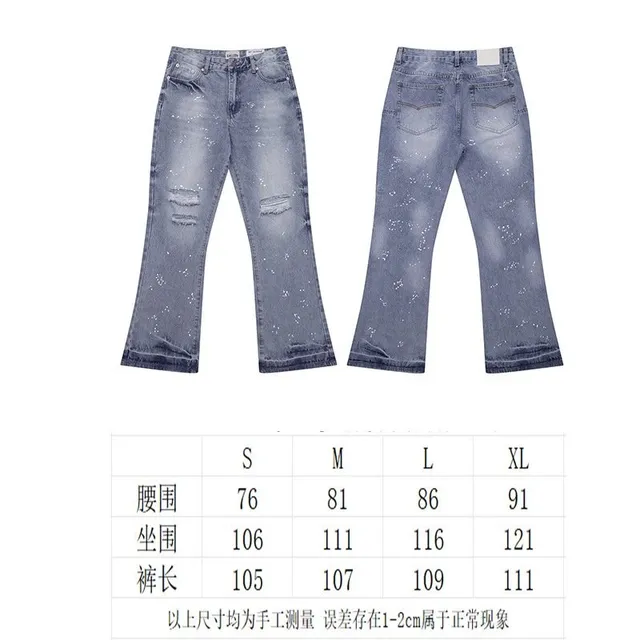 Levi's 501 Flare Jeans Speckled Distressed