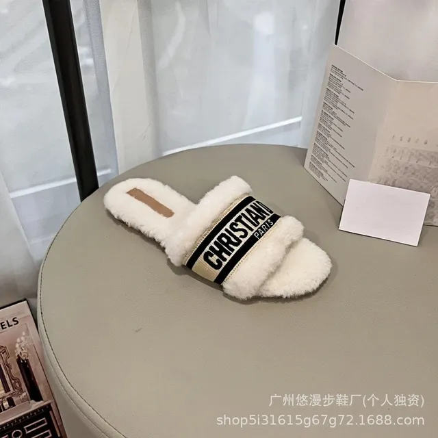 Dior J'Adior Slide Faux Fur Strap