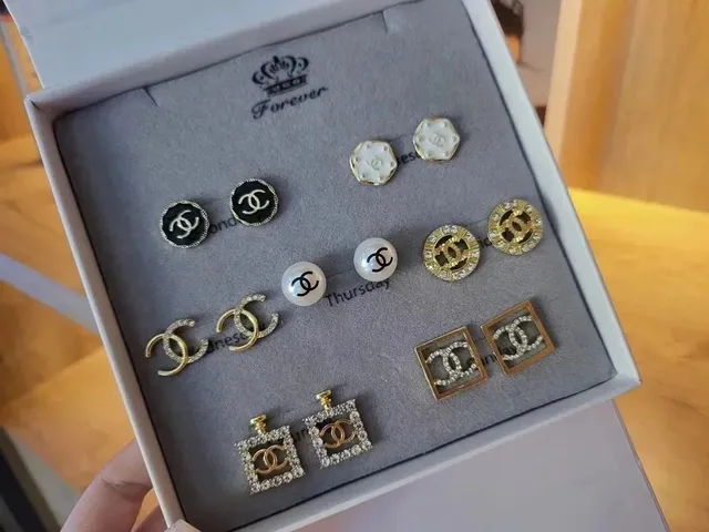 Chanel CC Logo Earrings Set Mixed Styles