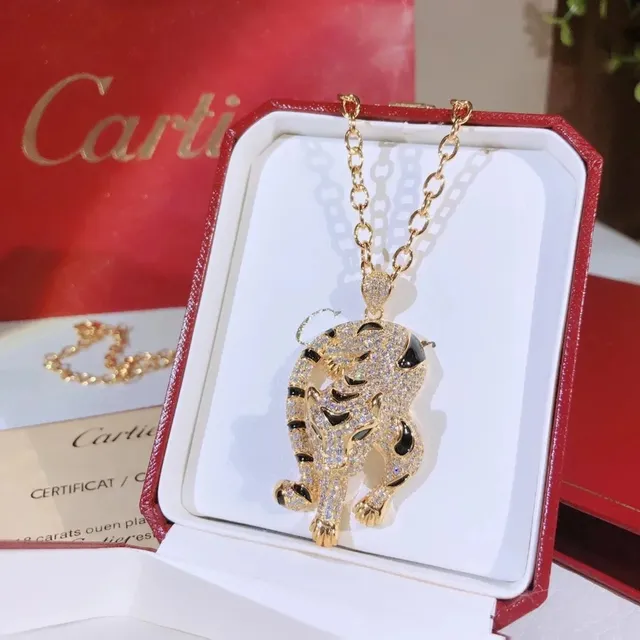 Cartier Panthère Pendant Paved with Diamonds and Onyx