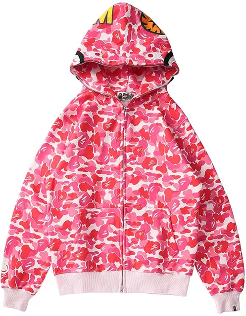 BAPE Shark Hoodie Pink Camo