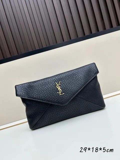 Saint Laurent Niki Clutch Cracked Leather
