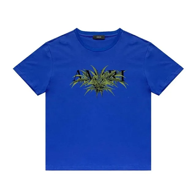Amiri Graphic Tee Cannabis Leaf Print