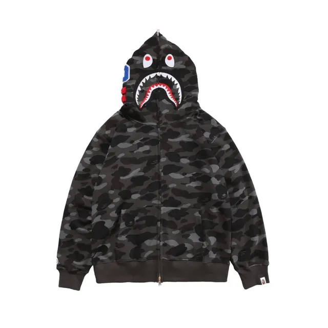 BAPE Shark Hoodie Black Camo