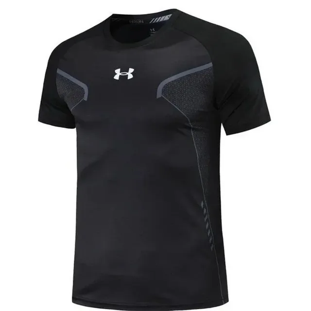 Under Armour HeatGear T-Shirt Black with Grey Mesh Panels