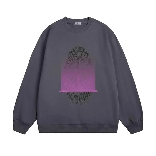 Stone Island Crewneck Sweatshirt Fingerprint Graphic