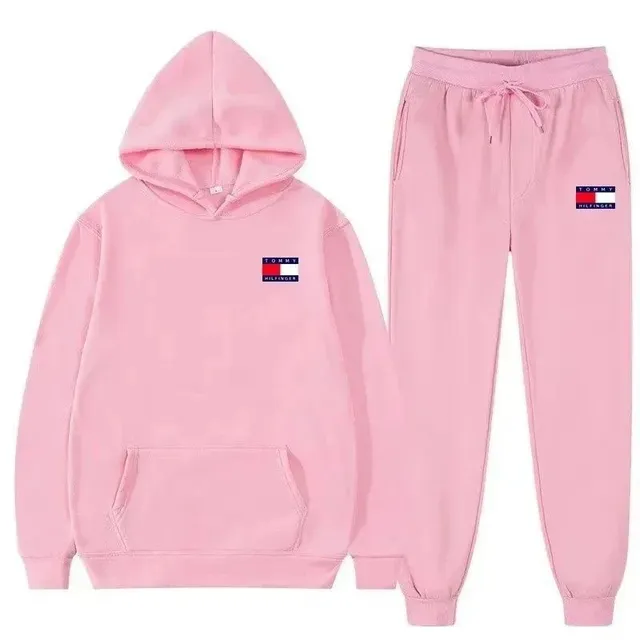 Polo Ralph Lauren Hoodie and Joggers Set Pink Logo Patch