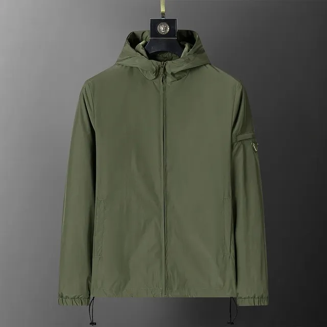 Stone Island Hooded Windbreaker Olive Green