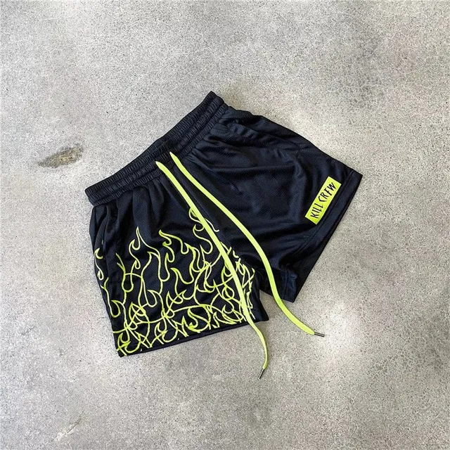 Hellstar Flame Shorts Neon Flame Print
