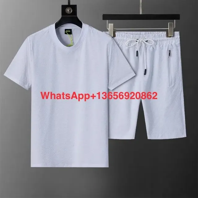 Hugo Boss T-Shirt and Shorts Set Textured White