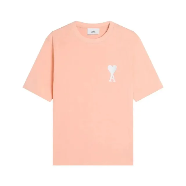 AMI Paris Heart Logo T-Shirt Pastel Pink