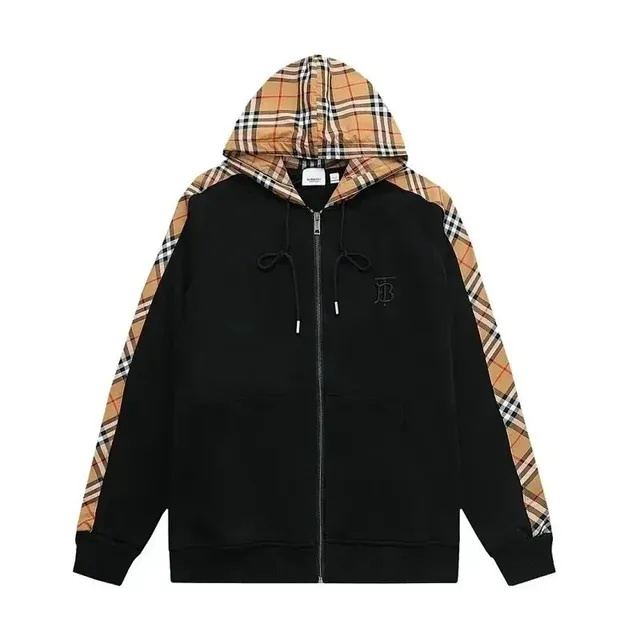 Burberry Zip-Up Hoodie Checkered Sleeve