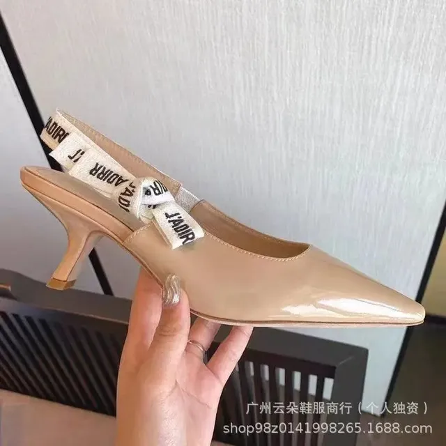 Dior Slingback Heel Patent Leather with Oblique Logo Strap