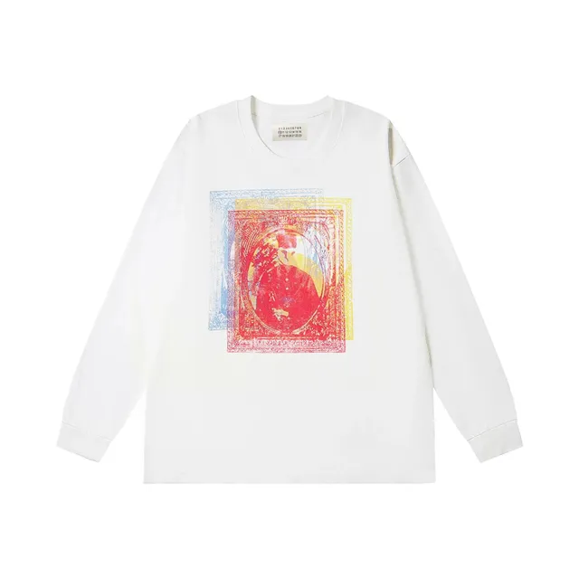 Maison Margiela Long-Sleeve Tee Multi-Color Stamp Print