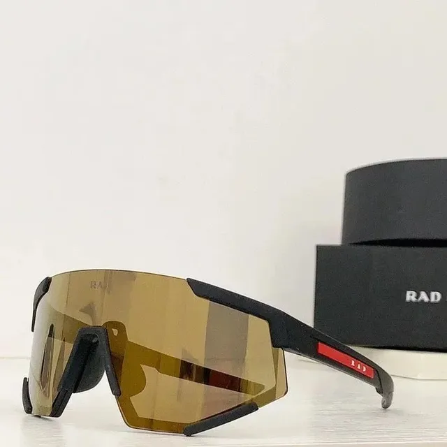 Prada Sport Shield Sunglasses Black Frame Amber Lens
