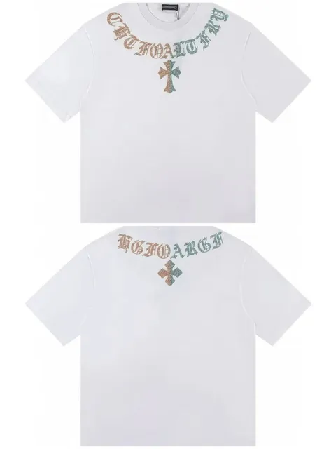Chrome Hearts Cross Logo Tee Crystal Embellished