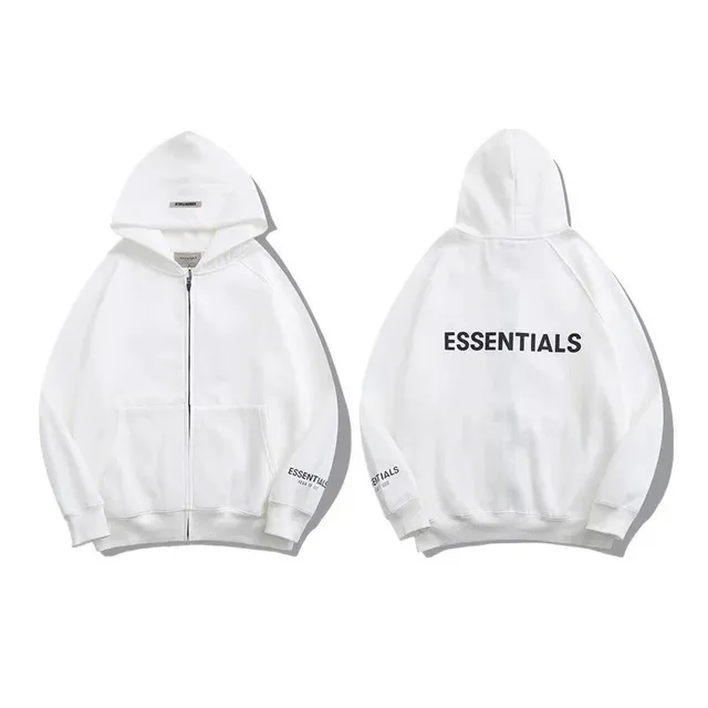 Fear of God Essentials Zip-Up Hoodie Essentials Logo