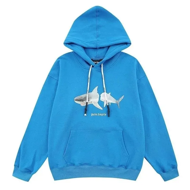 Palm Angels Shark Hoodie Two Sharks Print