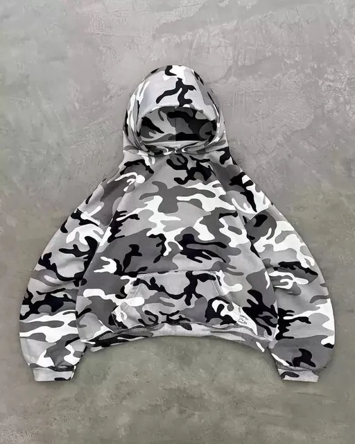 Hooded Sweatshirt Camouflage Print