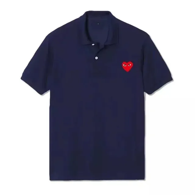 Comme des Garçons Polo Shirt Red Heart Logo