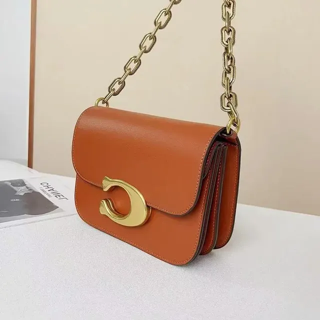 Coach Turnlock Bag Cognac Leather