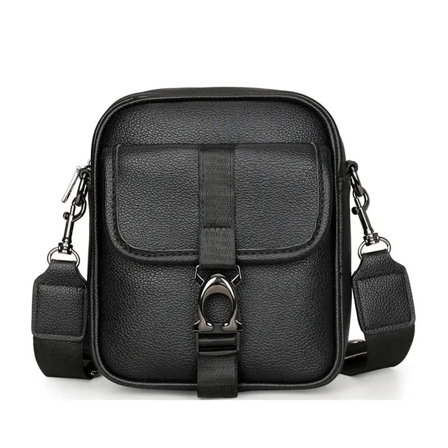 Chrome Hearts Crossbody Bag PeBBled Leather with Logo Buckle