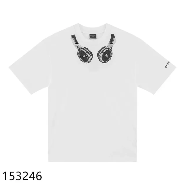 Balenciaga Headphones Graphic Tee Black Print