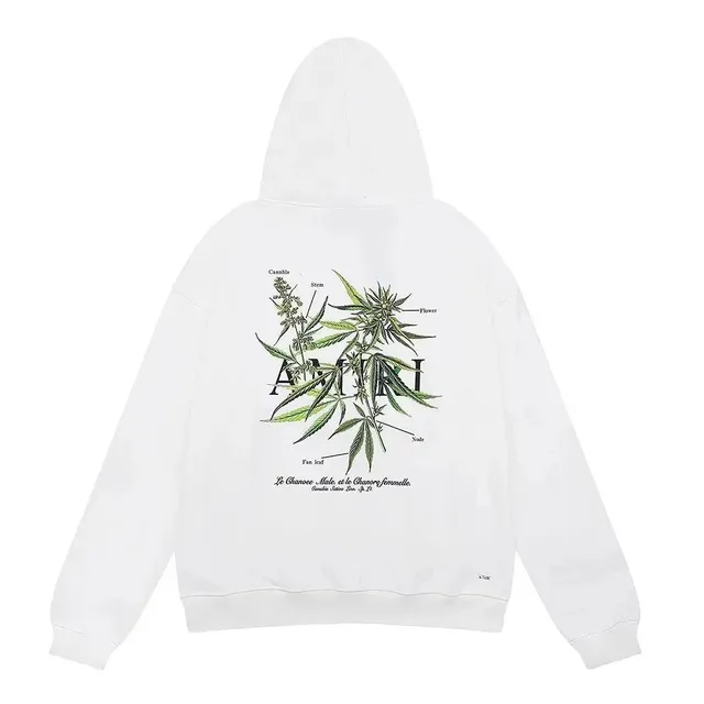 Amiri Hooded Sweatshirt Cannabis Botanical Print
