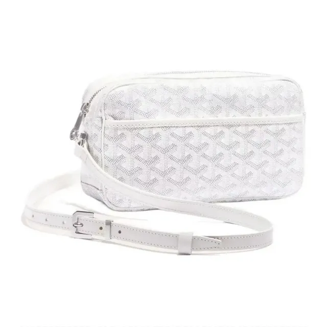 Goyard St. Louis Bag White Chevron Canvas