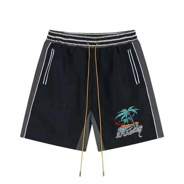 Rhude Embroidered Track Shorts Palm Tree Logo