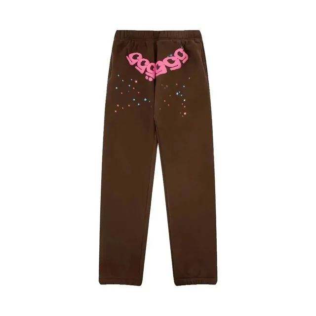 Sp5der Sweatpants Pink Logo with Stars