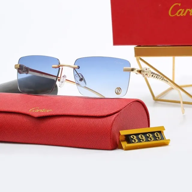 Cartier Sunglasses Gradient Blue Lens with Panther Temple Tip