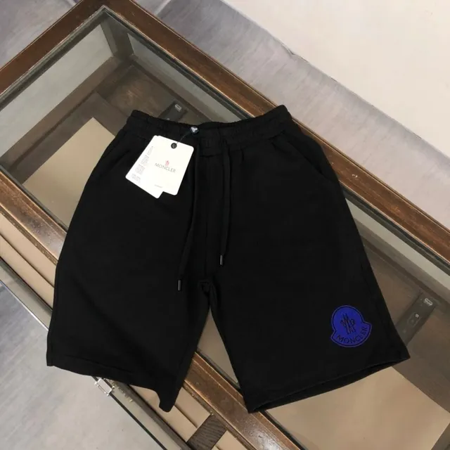 Moncler Logo-Embroidered Shorts Blue Logo