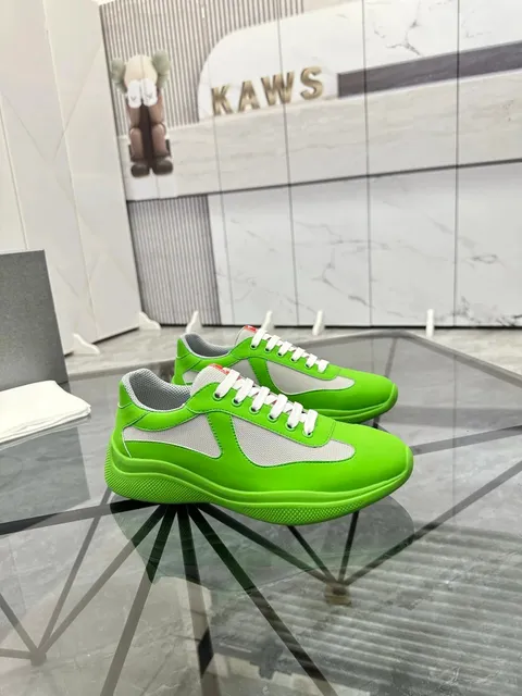 Prada × KAWS Linea Rossa Sneaker Neon Green Mesh