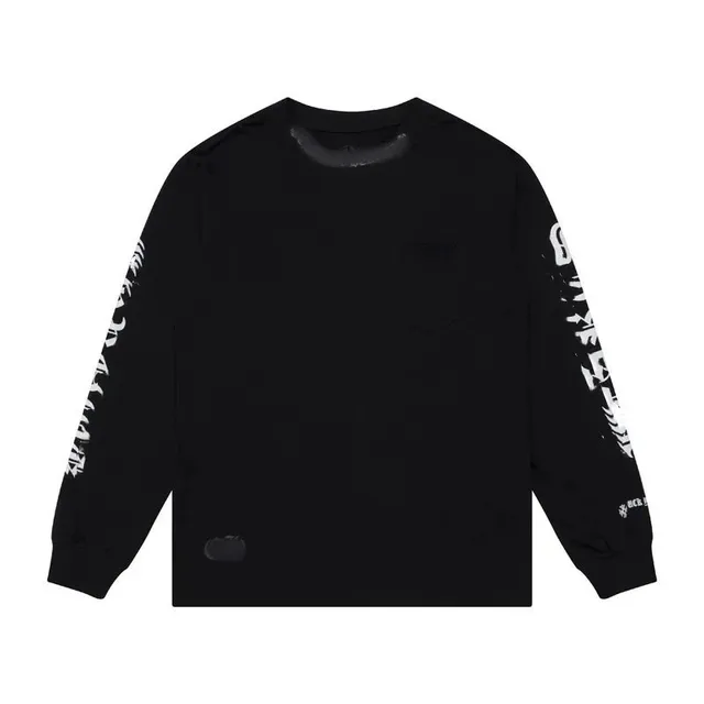 Chrome Hearts Long Sleeve Tee Distressed Logo Print
