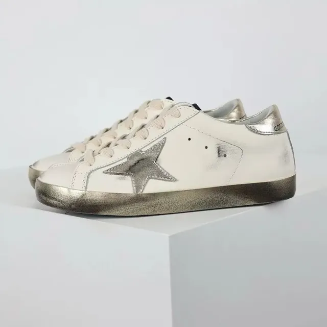 Golden Goose Superstar Distressed Silver Star