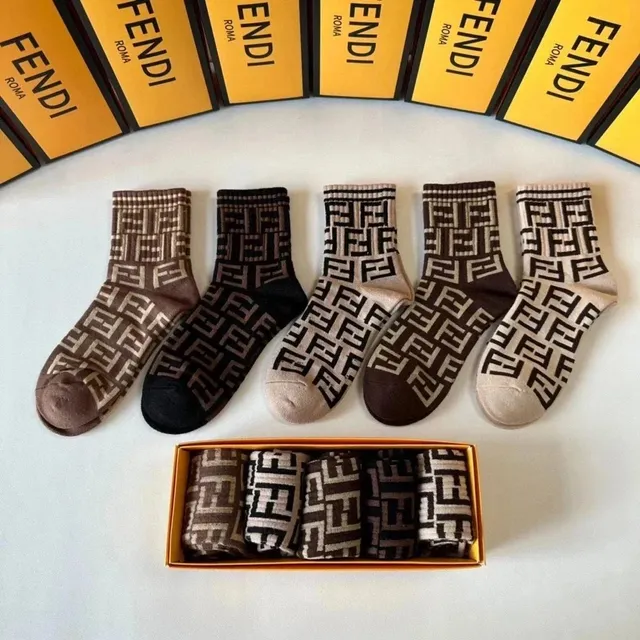 Fendi FF Logo Socks Monogram Print