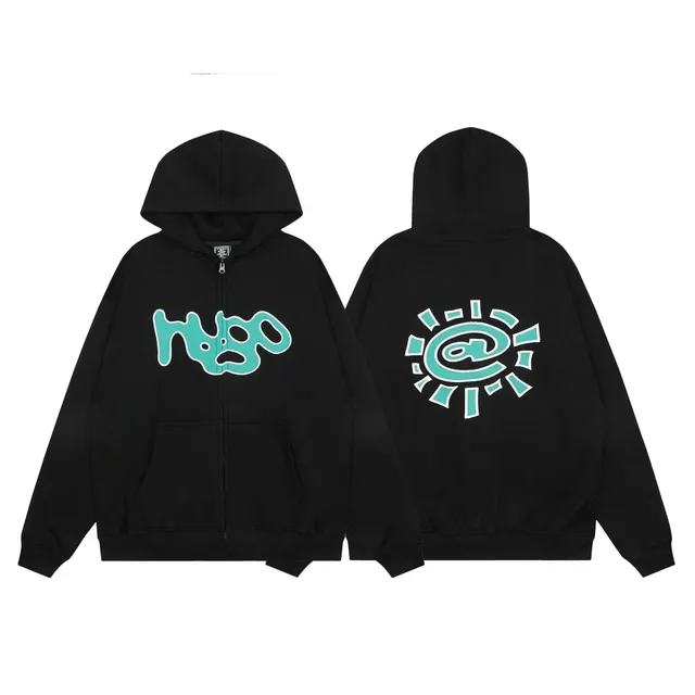 Broken Planet Zip-Up Hoodie Teal Logo Print
