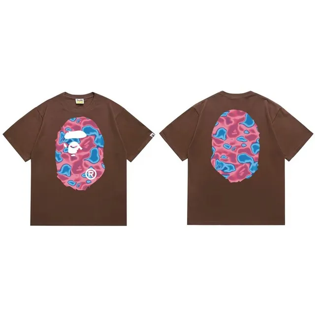 BAPE Shark Tee Pink Blue Camo