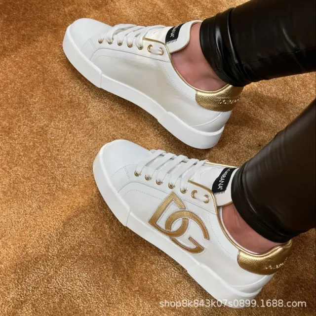 Dolce & Gabbana DG Sneaker White and Gold Logo