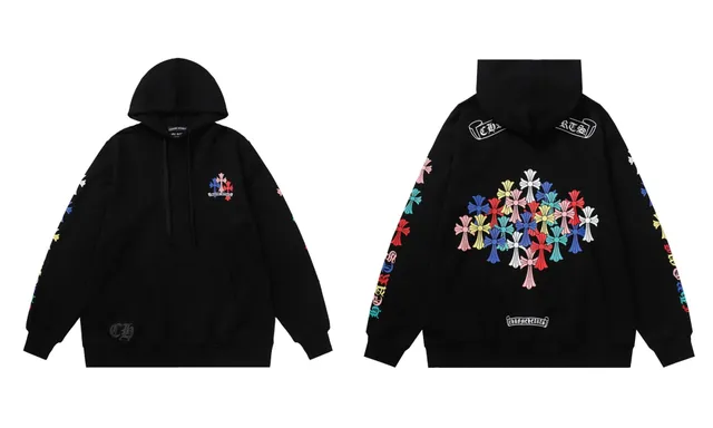 Chrome Hearts Hooded Sweatshirt Multicolor Cross Print