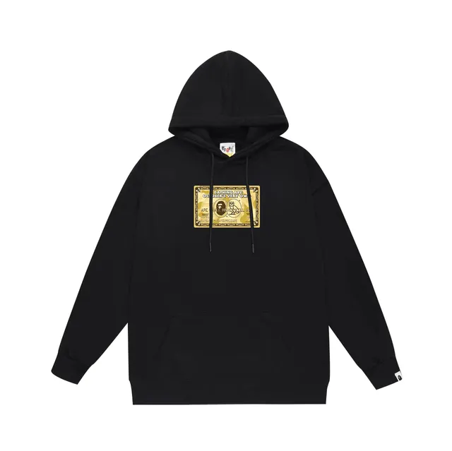 BAPE Hoodie Gold Card Print