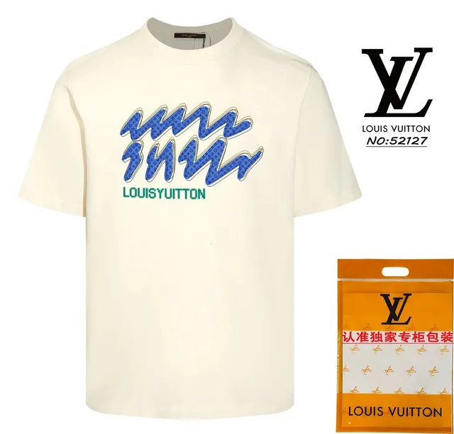 Louis Vuitton Graphic T-Shirt Wave Logo Print