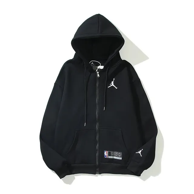 Jordan Zip-Up Hoodie Solid Black